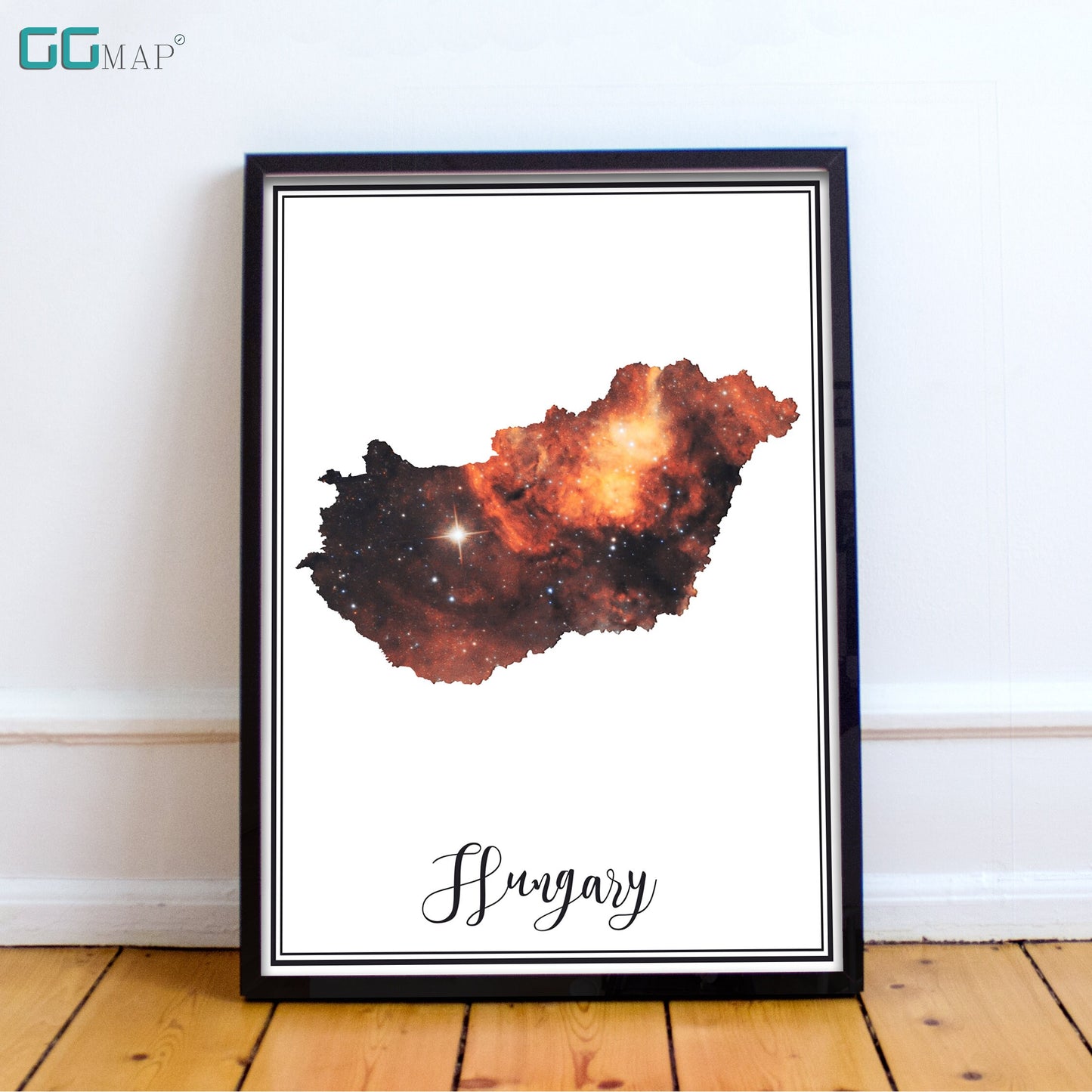 HUNGARY map - Hungary Omega nebula map - Travel poster - Home Decor - Wall decor - Office map - Hungary gift - GeoGIS studio