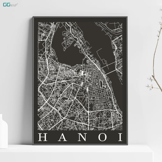 a black and white poster of a city map