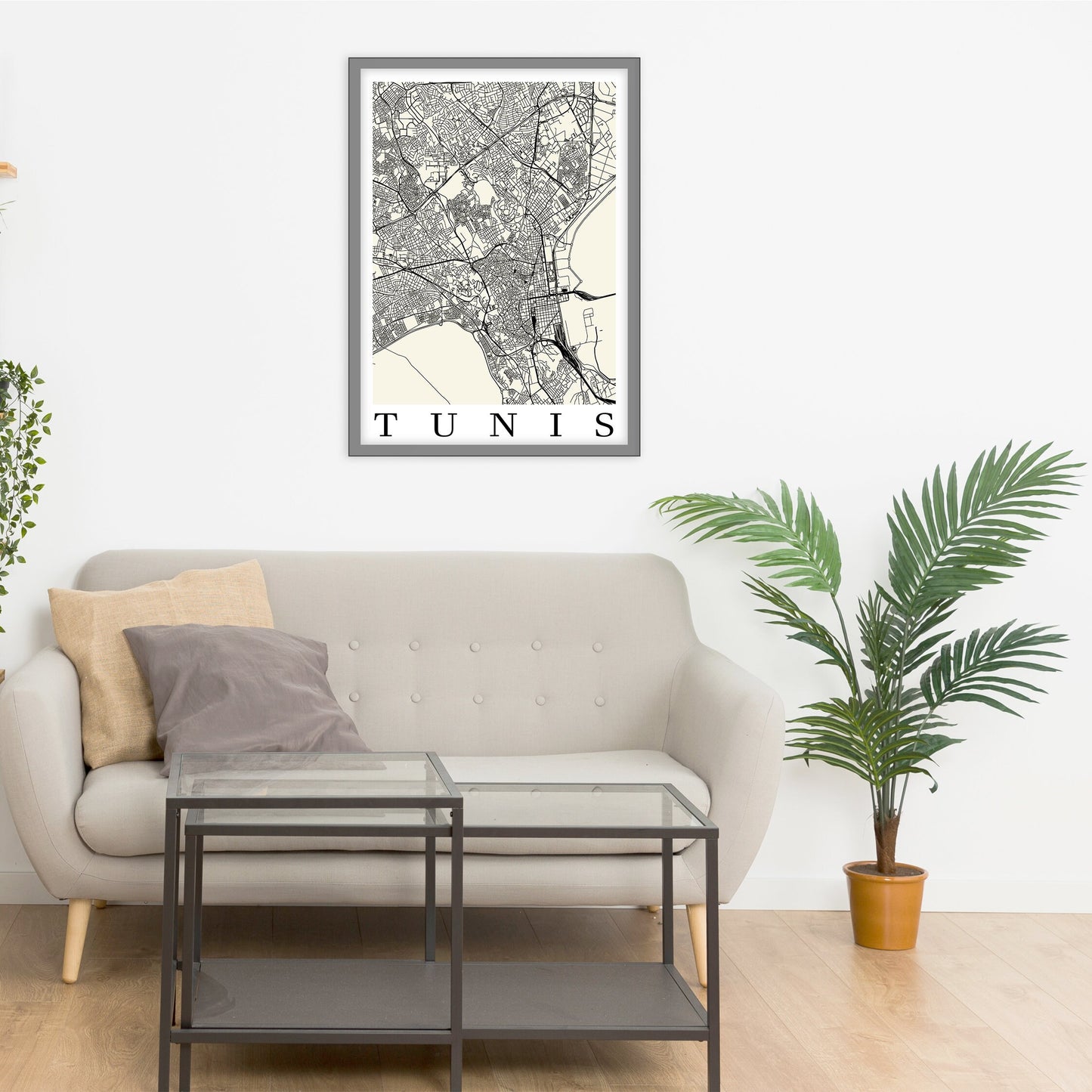 City map of TUNIS - Home Decor - Wall decor - Office map - Travel map - Print map - Poster city map - Tunis map - GeoGIS Studio