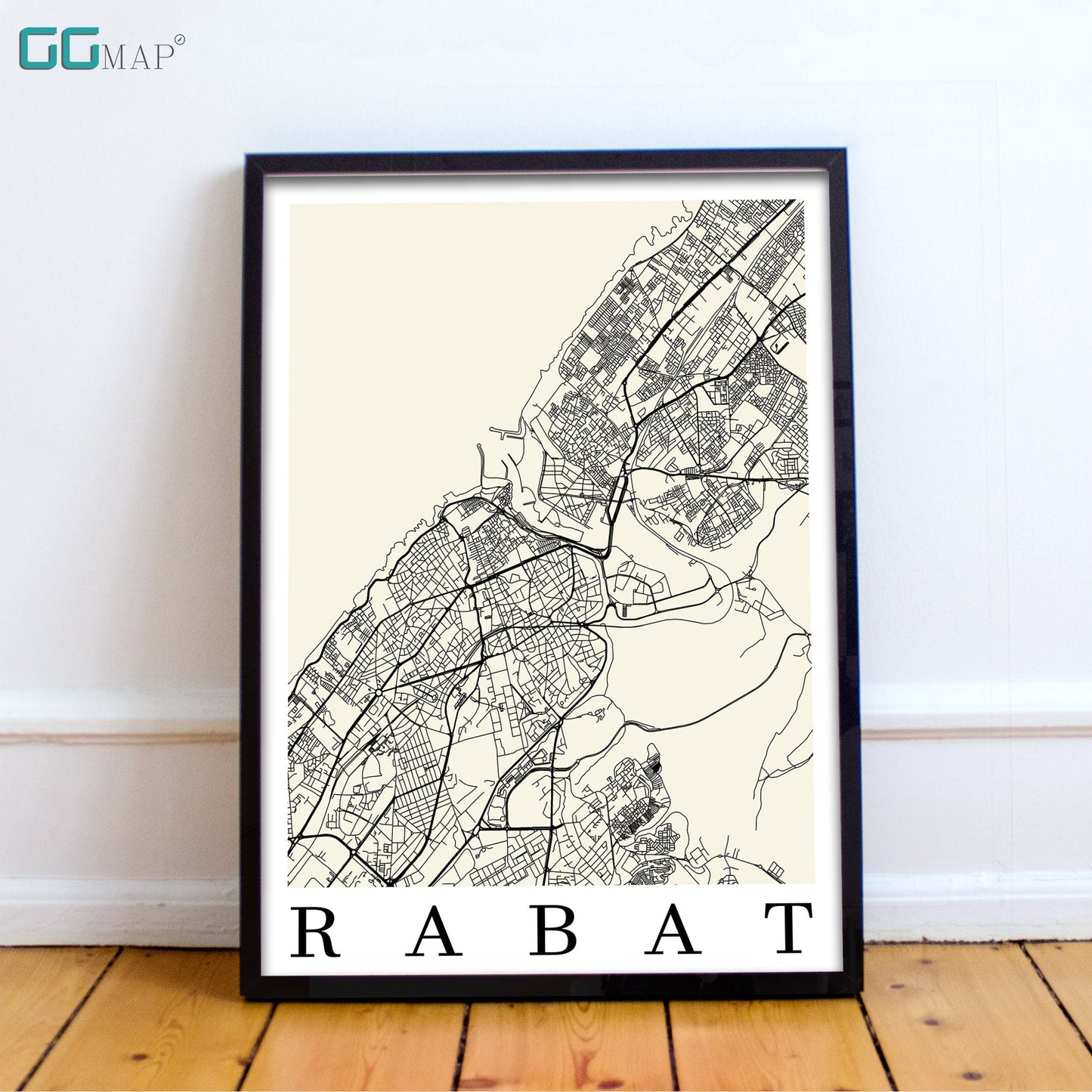 City map of RABAT - Home Decor - Wall decor - Office map - Travel map - Print map - Poster city map - Rabat map - GeoGIS Studio