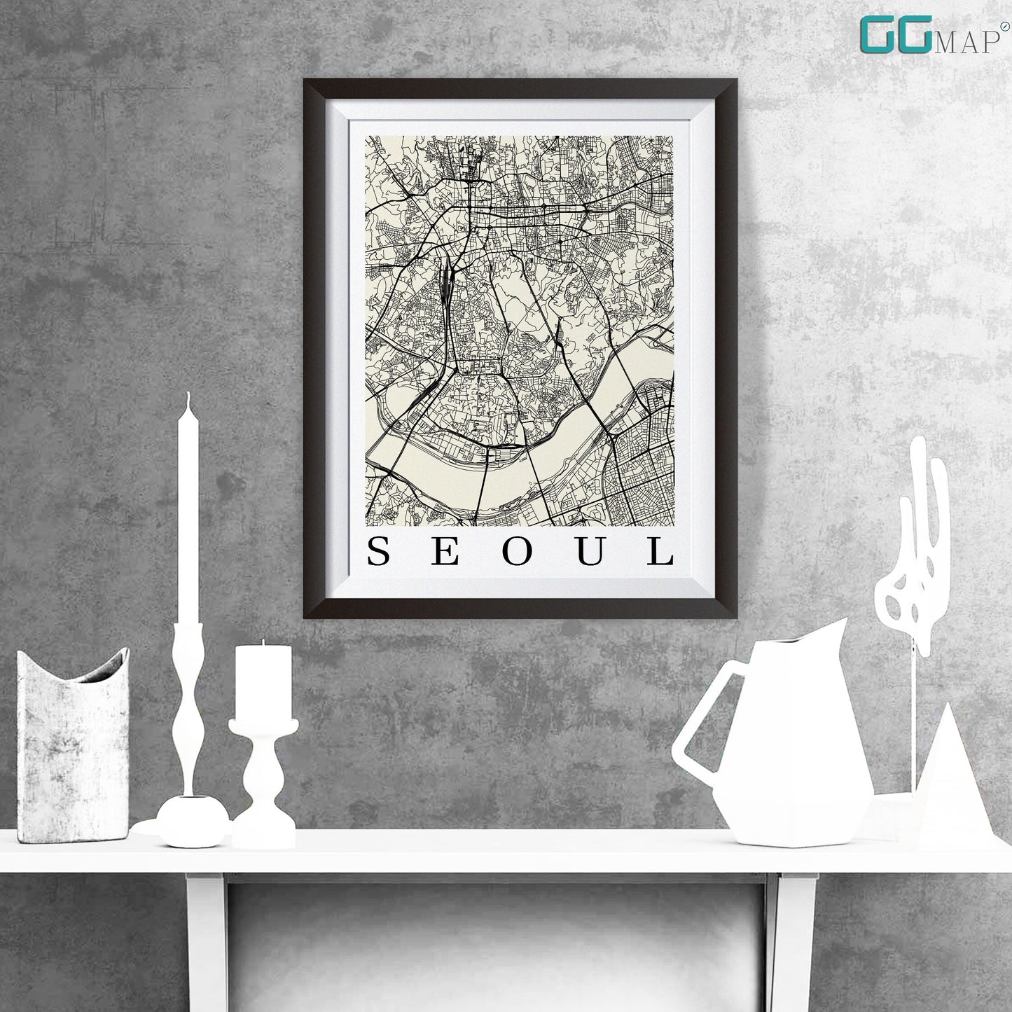 City map of SEOUL - Home Decor - Wall decor - Office map - Travel map - Print map - Poster city map - Seoul map - GeoGIS Studio