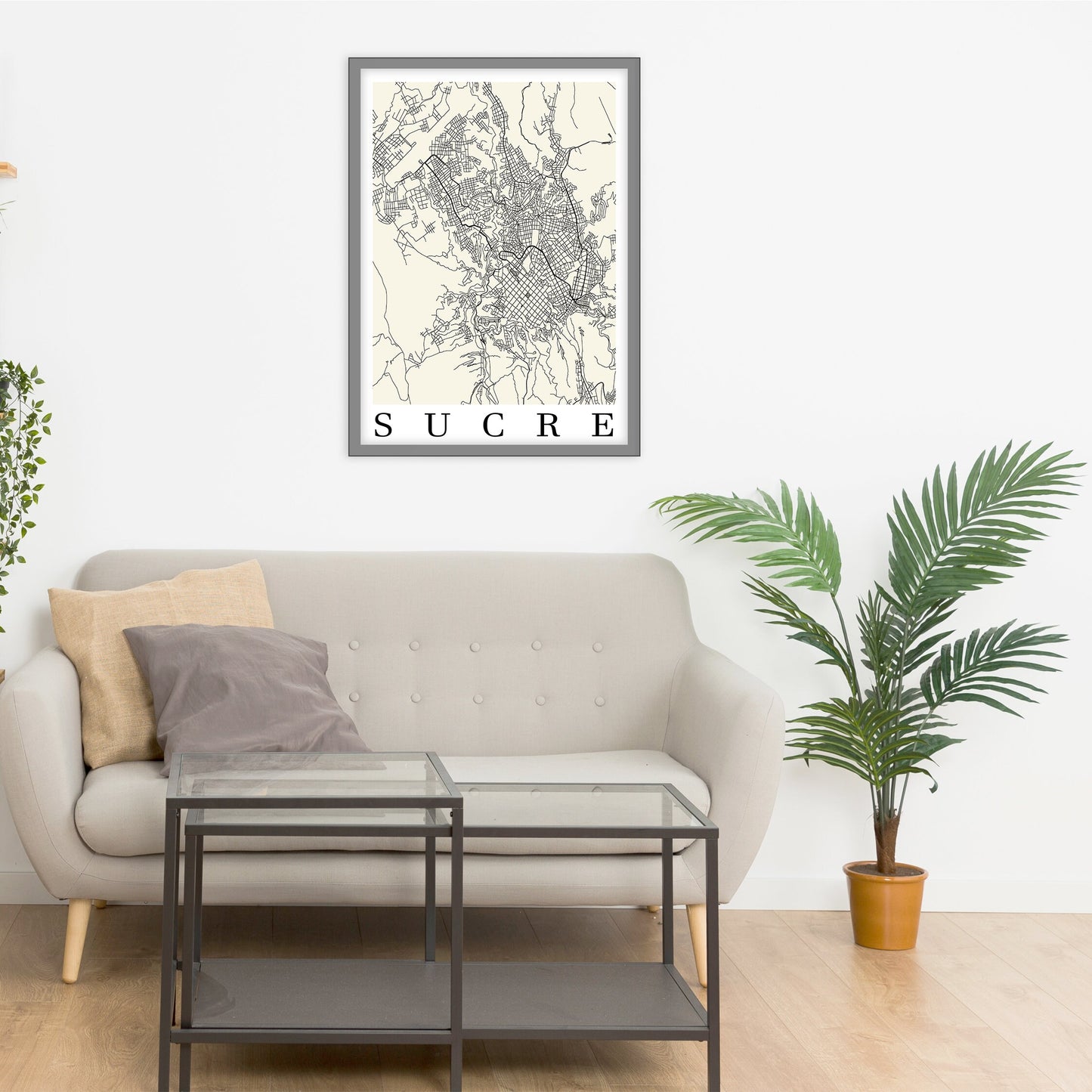 City map of SUCRE - Home Decor - Wall decor - Office map - Travel map - Print map - Poster city map - Sucre map - GeoGIS Studio