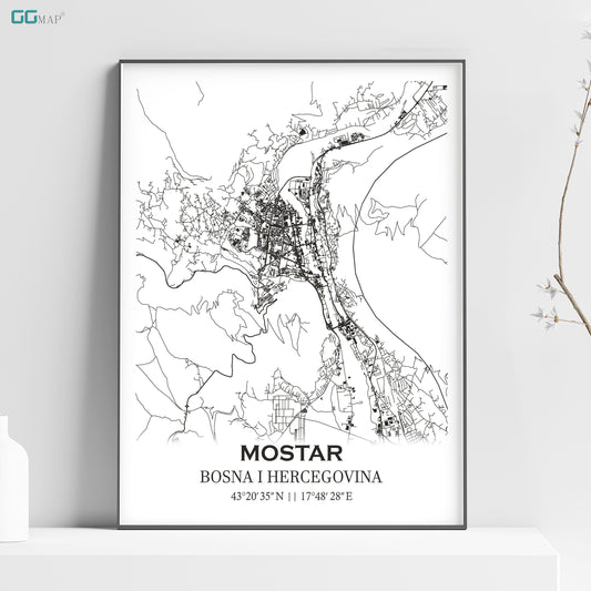 a black and white map of the city of monstar