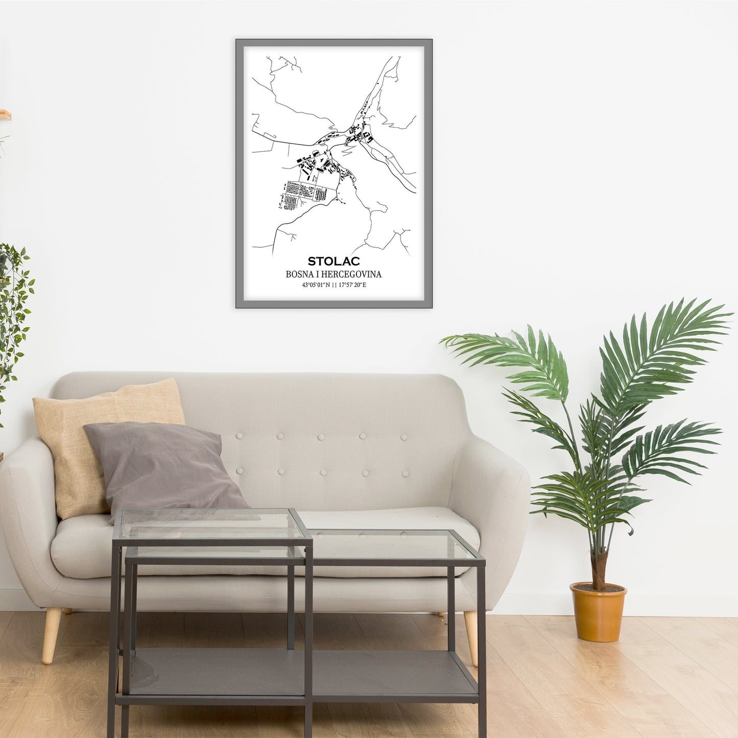 City map of STOLAC - Home Decor - Wall decor - Office map - Travel map - Print map - Poster city map - Stolac map - Map art - Bosnia