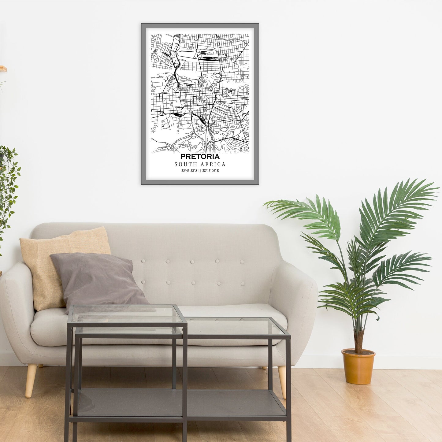 City map of PRETORIA - Home Decor - Wall decor - Office map - Travel map - Print map - Poster city map - Pretoria map - Map art - S. Africa