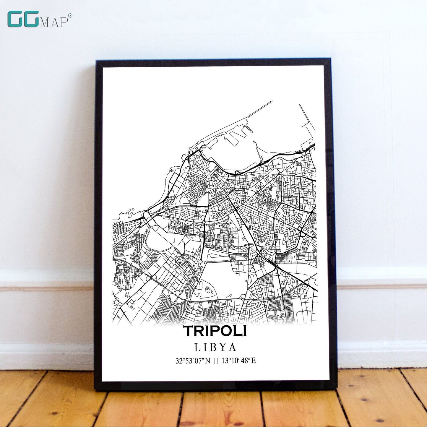 City map of TRIPOLI - Home Decor - Wall decor - Office map - Travel map - Print map - Poster city map - Tripoli map - Map art - Libya