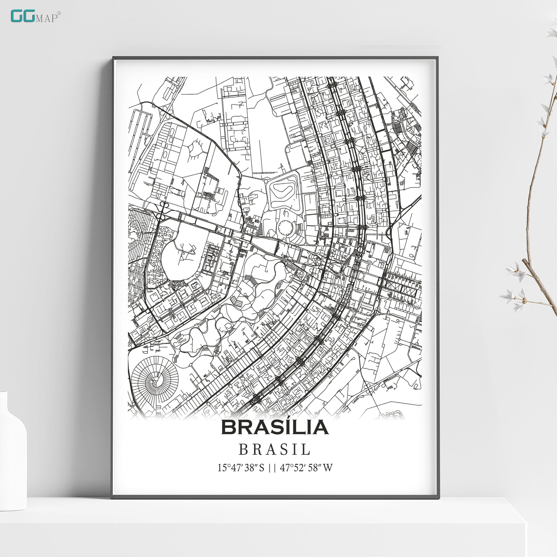 a black and white map of brasil