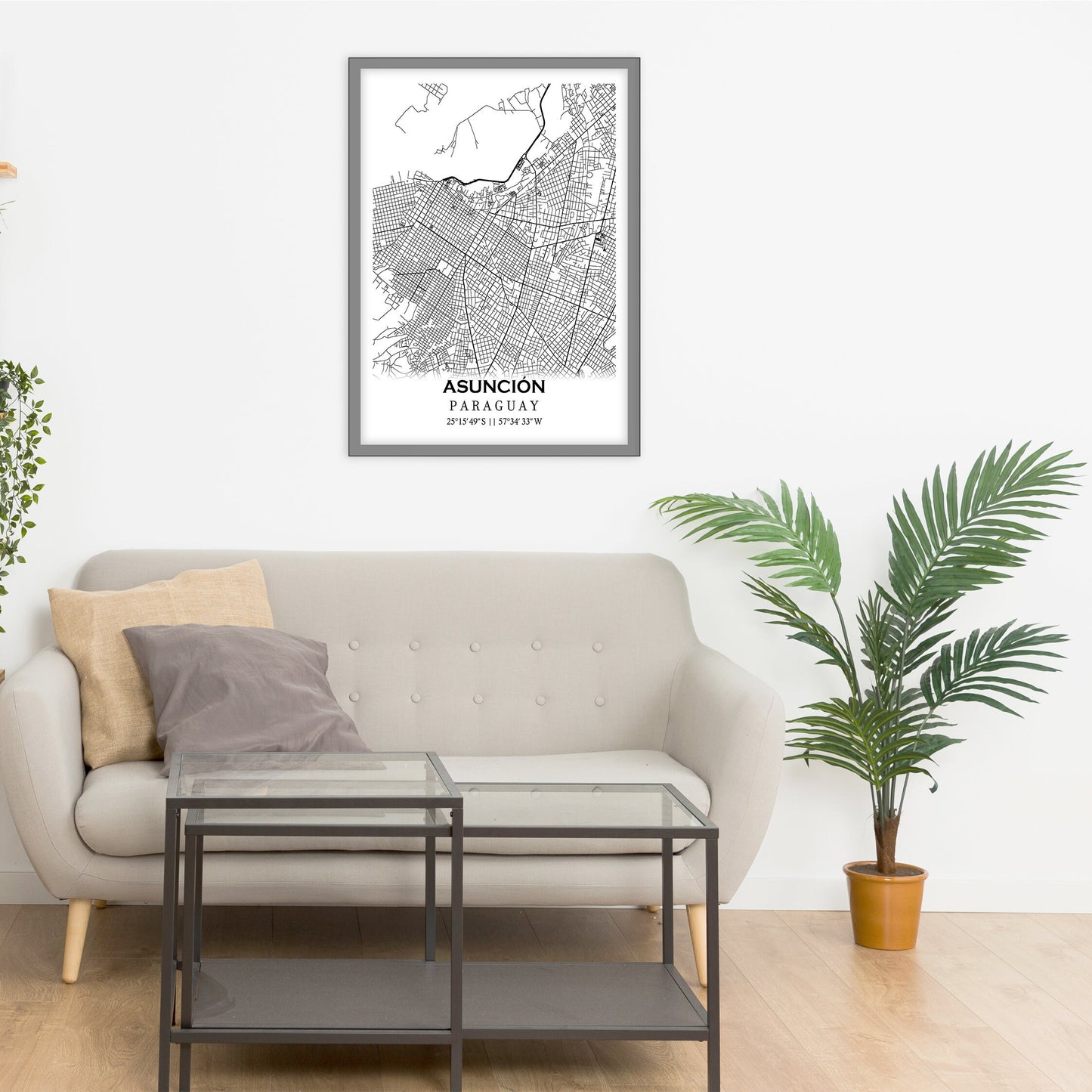 City map of  ASUNCIÓN - Home Decor - Wall decor - Office map - Travel map - Print map - Poster city map - Asunción map - Map art - Paraguay