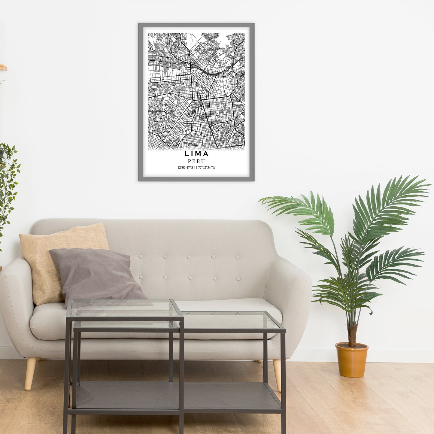 City map of LIMA - Home Decor - Wall decor - Office map - Travel map - Print map - Poster city map - Lima map - Map art - Peru