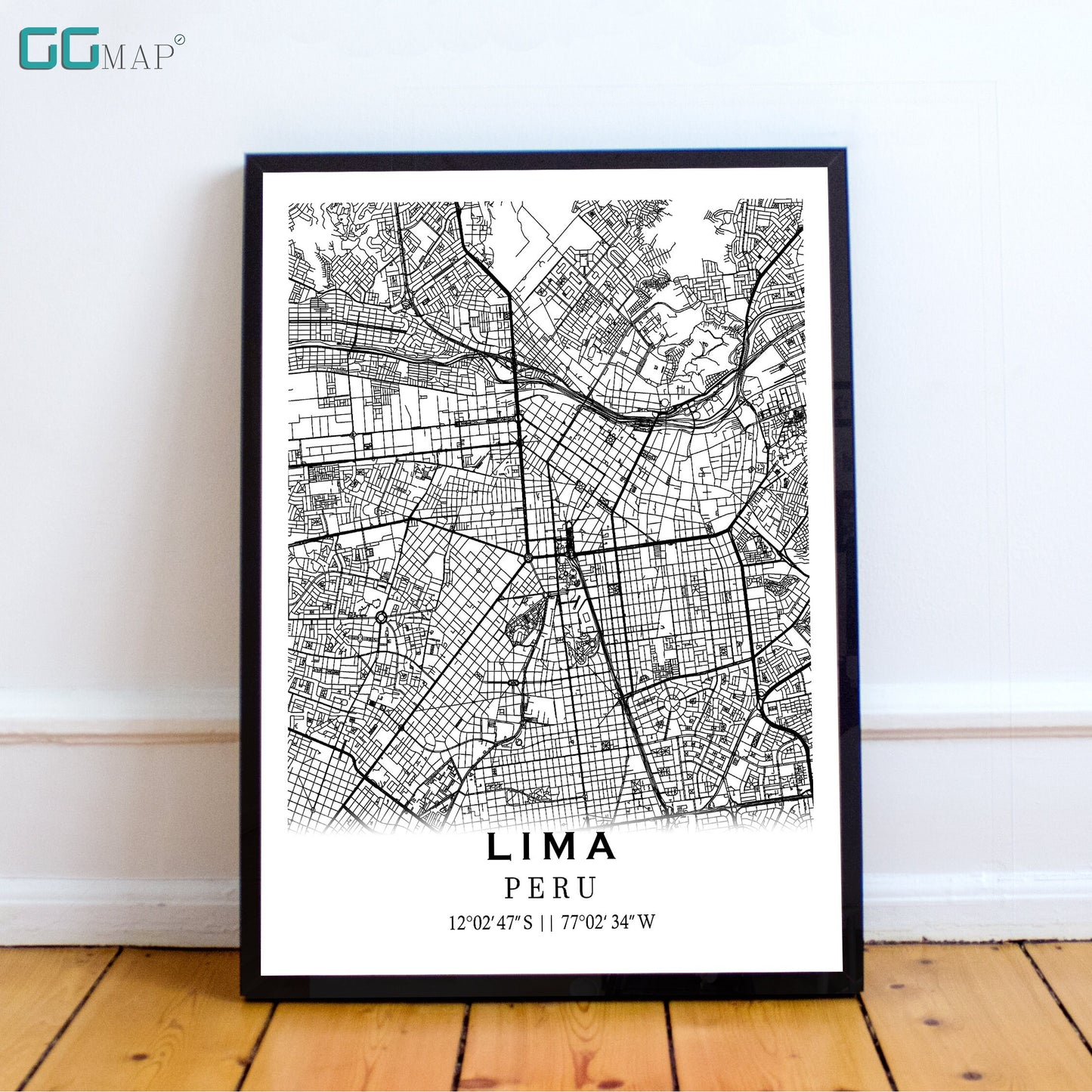 City map of LIMA - Home Decor - Wall decor - Office map - Travel map - Print map - Poster city map - Lima map - Map art - Peru