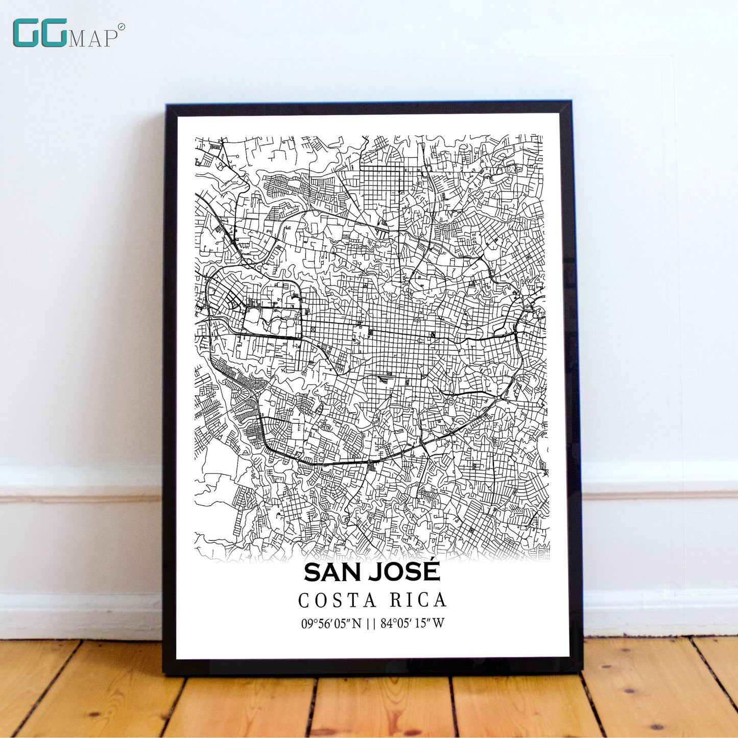 City map of SAN JOSÉ - Home Decor - Wall decor - Office map - Travel map - Print map - Poster city map - San Jose map - Map art - Costa Rica