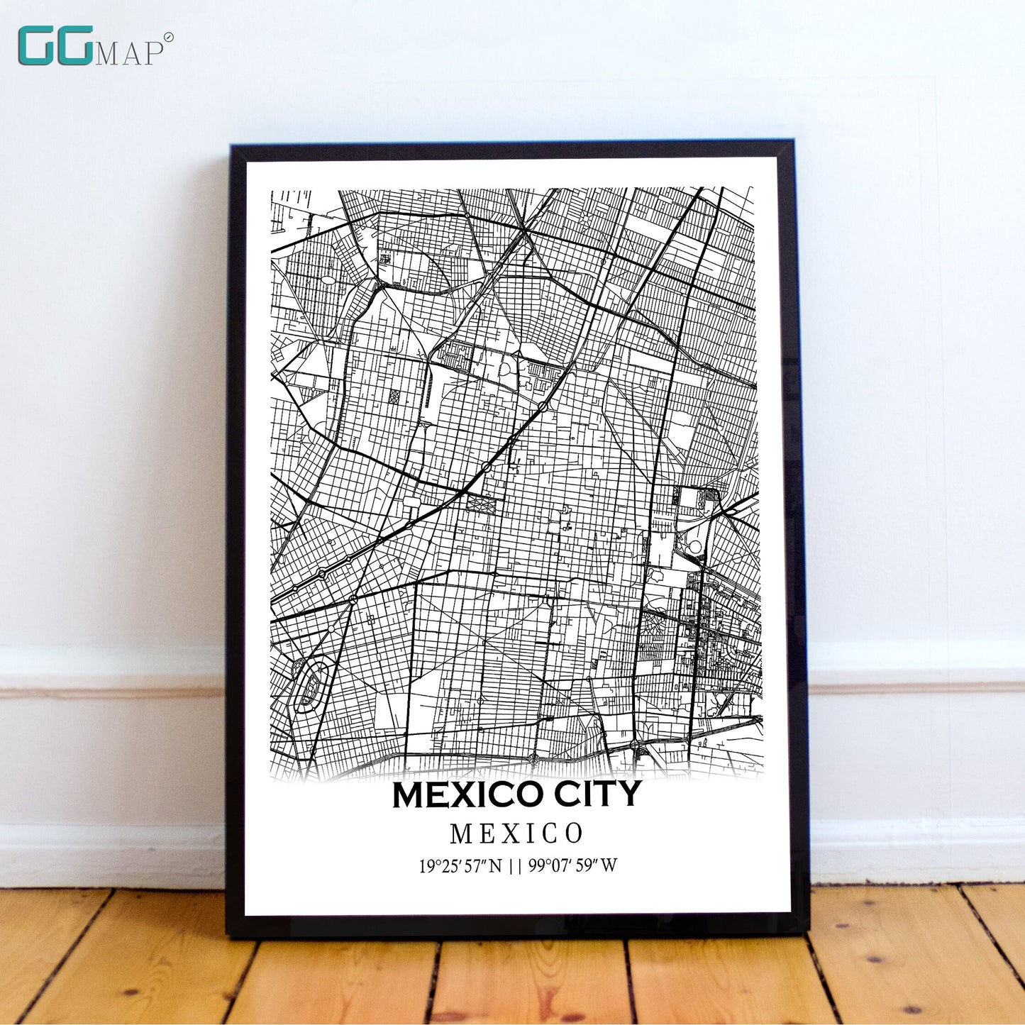 City map of MEXICO CITY - Home Decor - Wall decor - Office map - Travel map - Print map - Poster city map - Mexico City map- Map art- Mexico