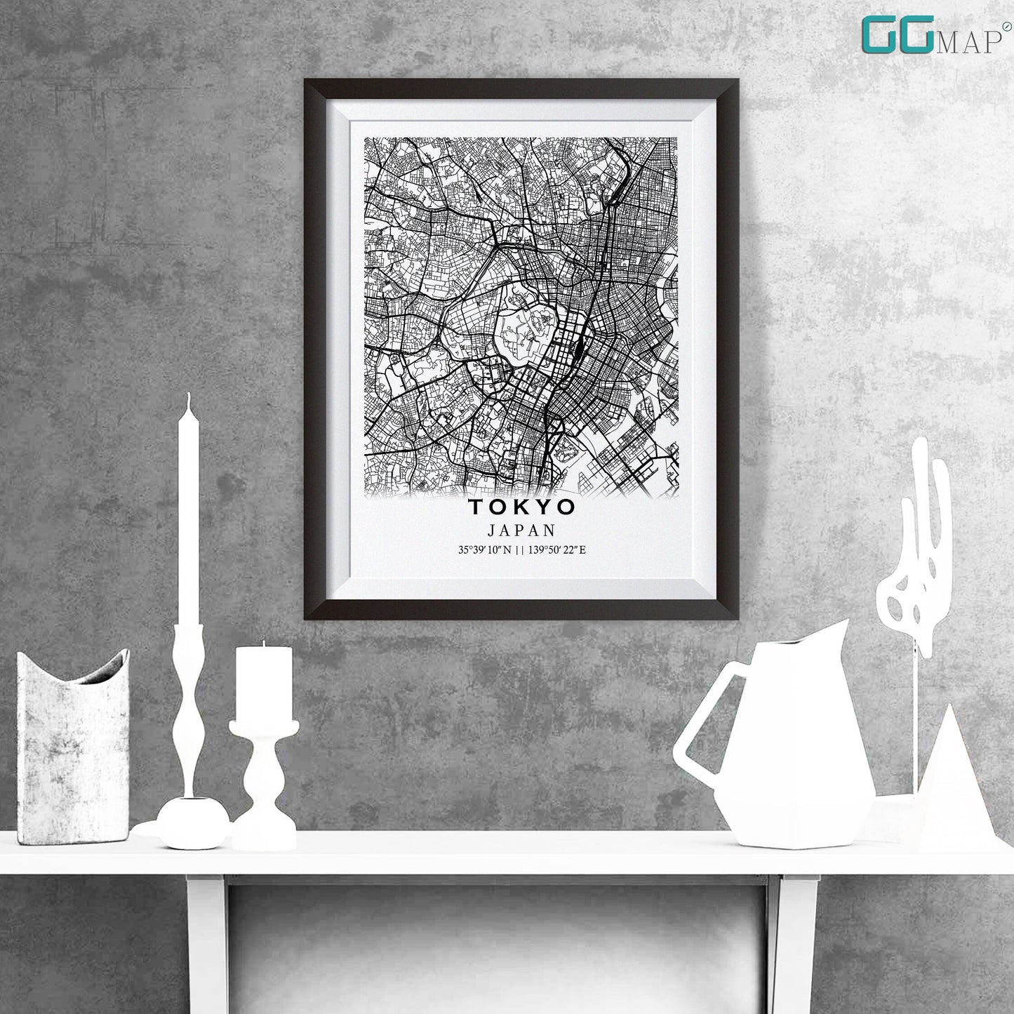 City map of TOKYO - Home Decor - Wall decor - Office map - Travel map - Print map - Poster city map - Tokyo map - Japan