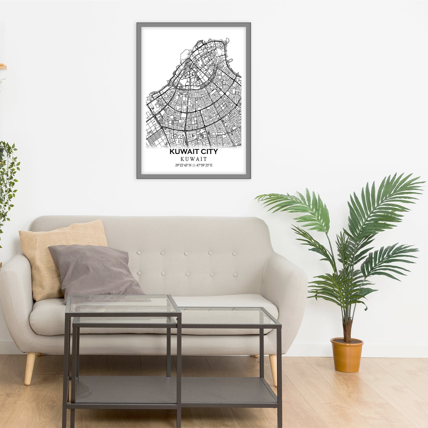 City map of KUWAIT CITY - Home Decor - Wall decor -Office map -Travel map -Print map -Poster city map -Kuwait City map -GeoGIS Studi- Kuwait