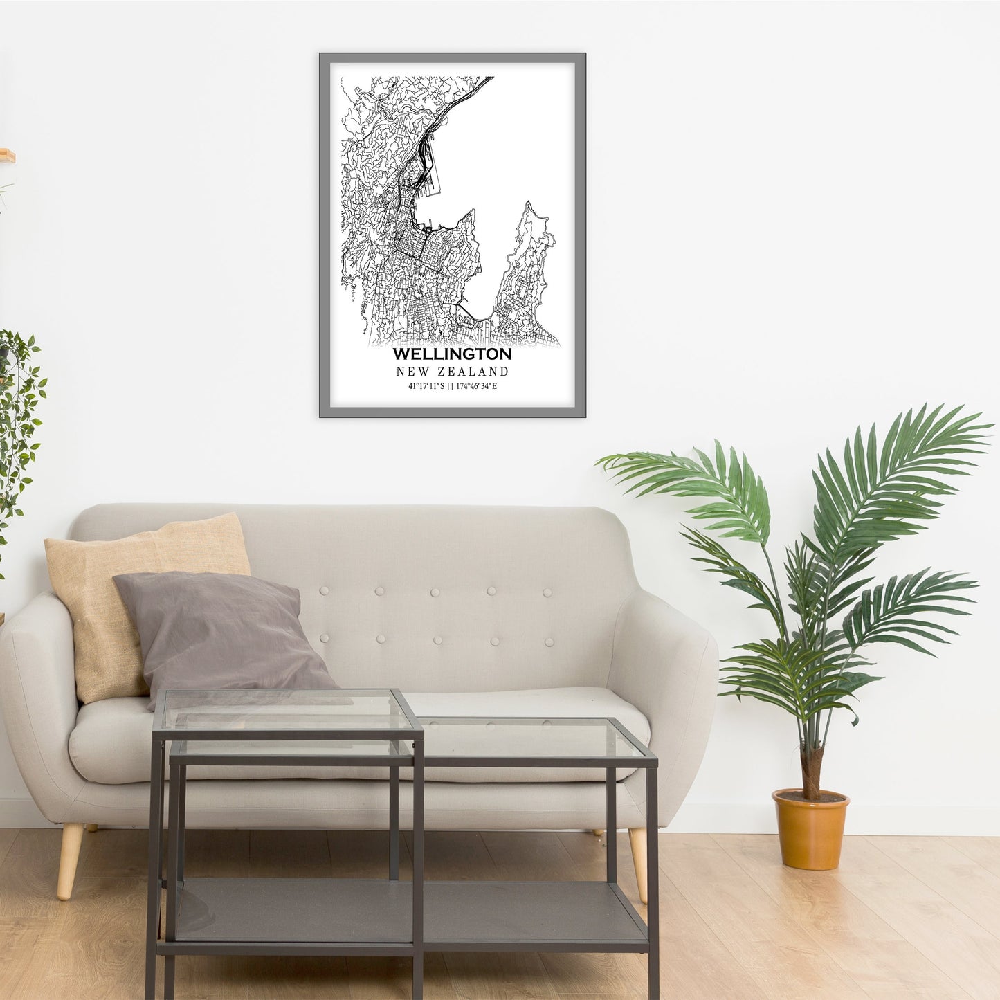 City map of WELLINGTON -Home Decor -Wall decor -Office map-Travel map -Print map -Poster city map-Wellington map -GeoGIS Studio -New Zealand