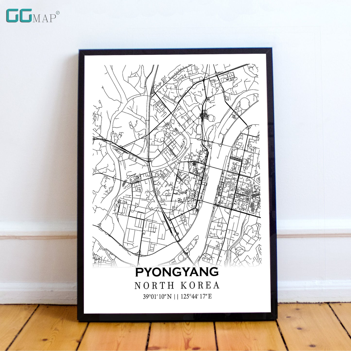 City map of PYONGYANG -Home Decor -Wall decor -Office map -Travel map -Print map -Poster city map -Pyongyang map -GeoGIS Studio -North Korea