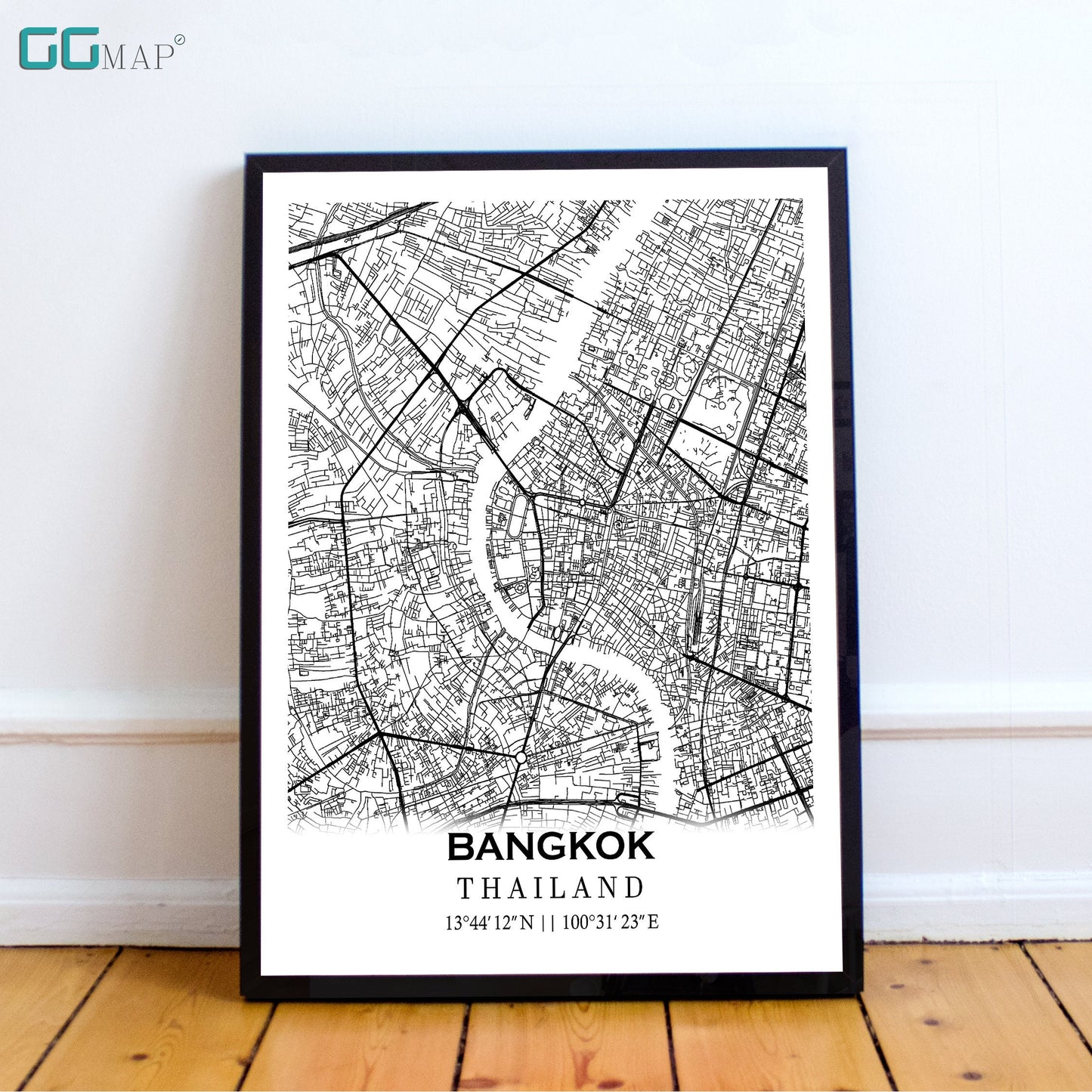 City map of BANGKOK - Home Decor - Wall decor - Office map -Travel map - Print map - Poster city map -Bangkok map - GeoGIS Studio - Thailand