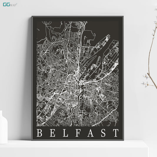 a black and white poster of a city map