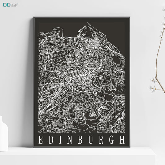 a black and white map of edinburgh