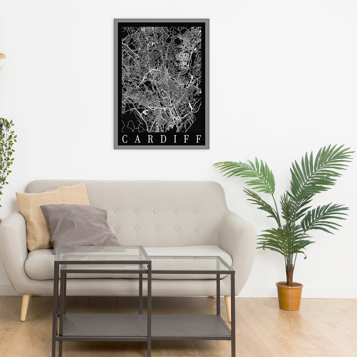 City map of CARDIFF - Home Decor - Wall decor - Office map - Travel map - Print map - Poster city map - Cardiff black map - GeoGIS Studio