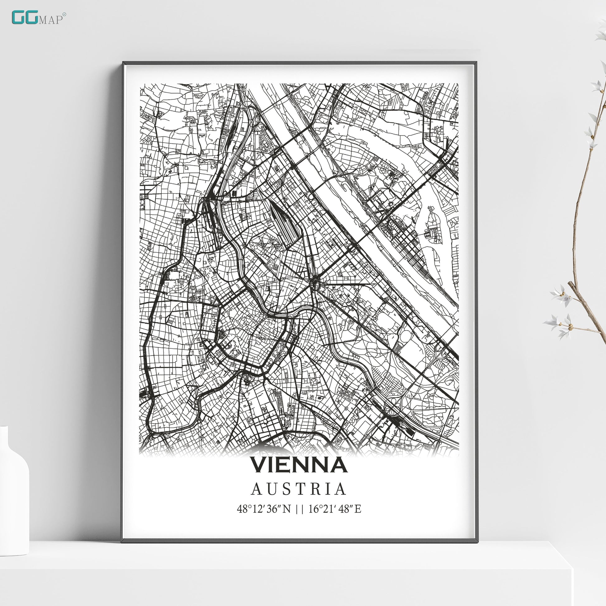 a black and white map of vienna, germany