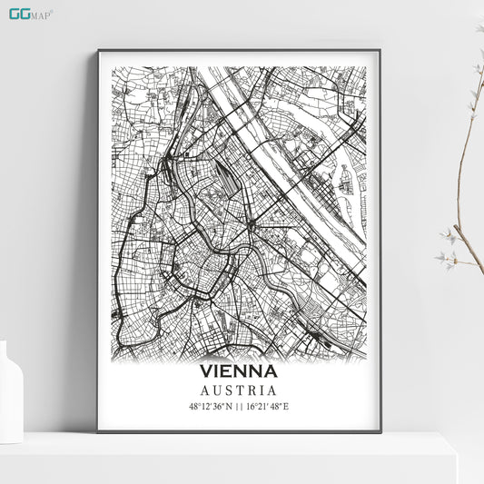 a black and white map of vienna, germany