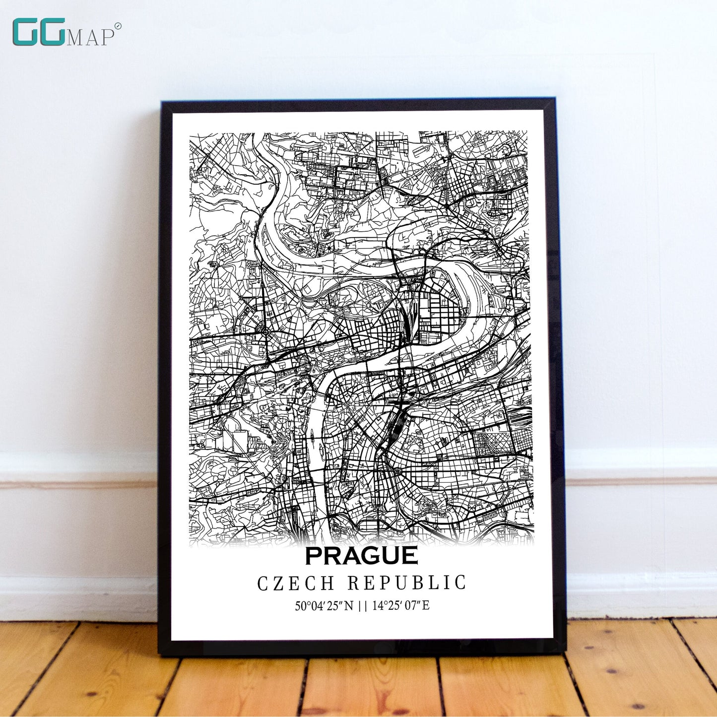 City map of PRAGUE - Home Decor - Wall decor - Office map - Travel map - Print map - Poster city map - Prague map