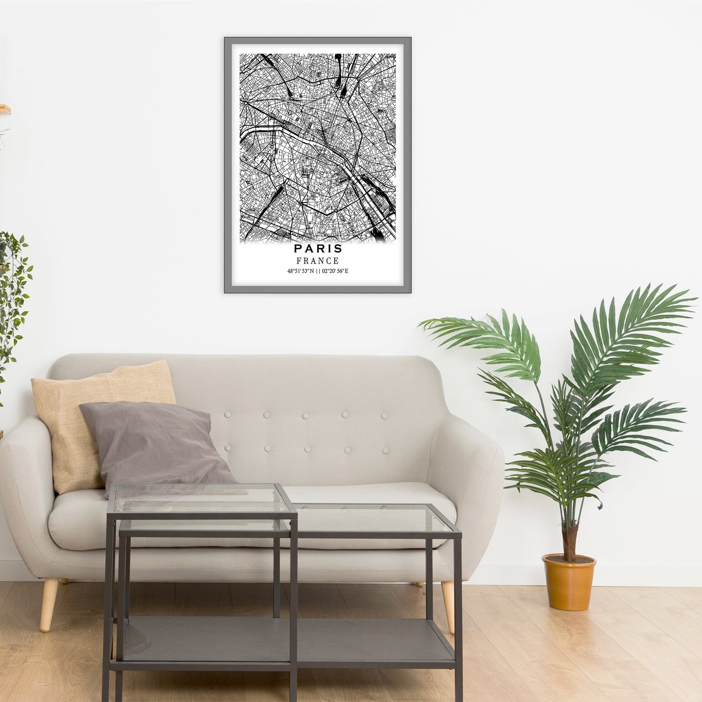 City map of PARIS - Home Decor - Wall decor - Office map - Travel map - Print map - Poster city map - Paris map - France