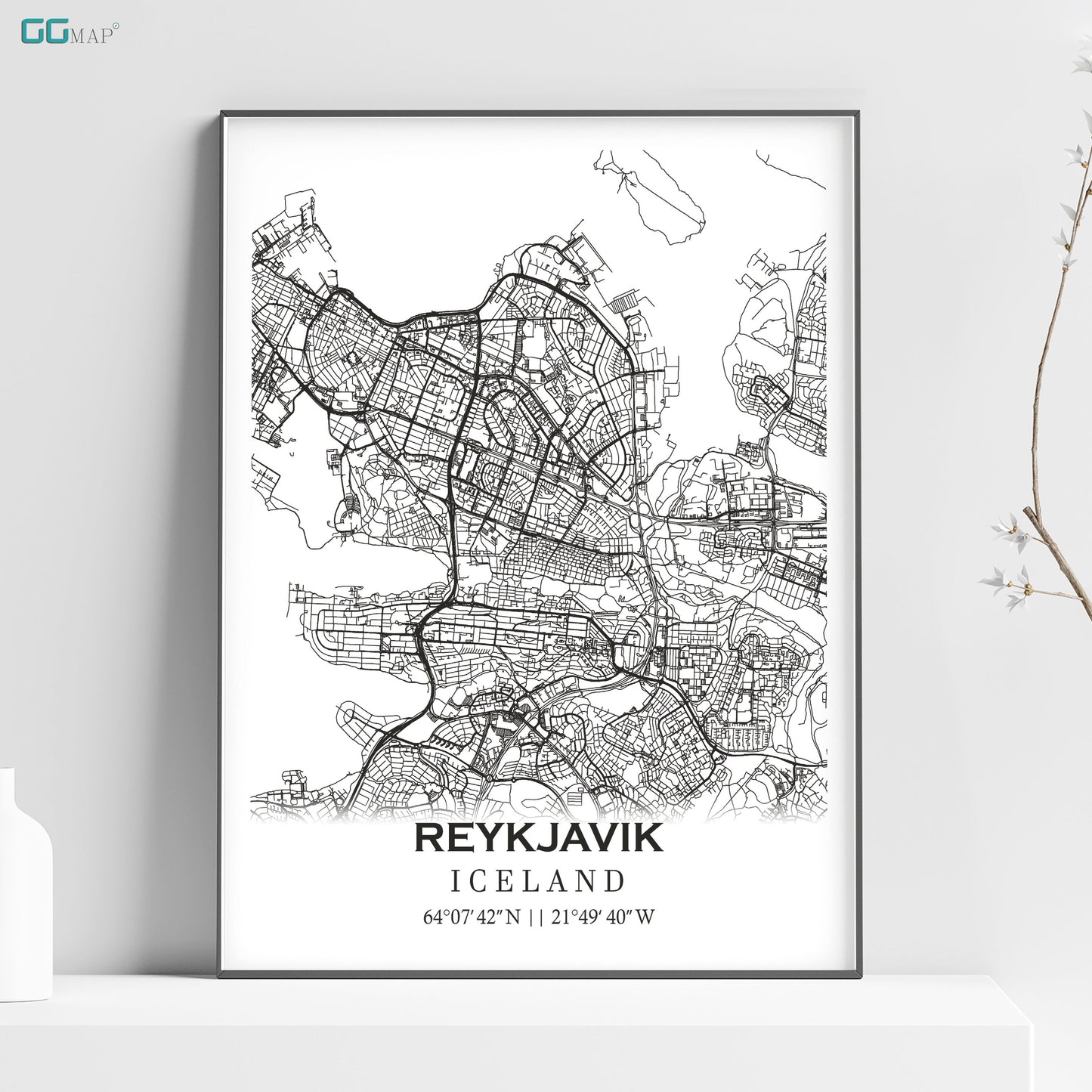 a black and white poster of a city map