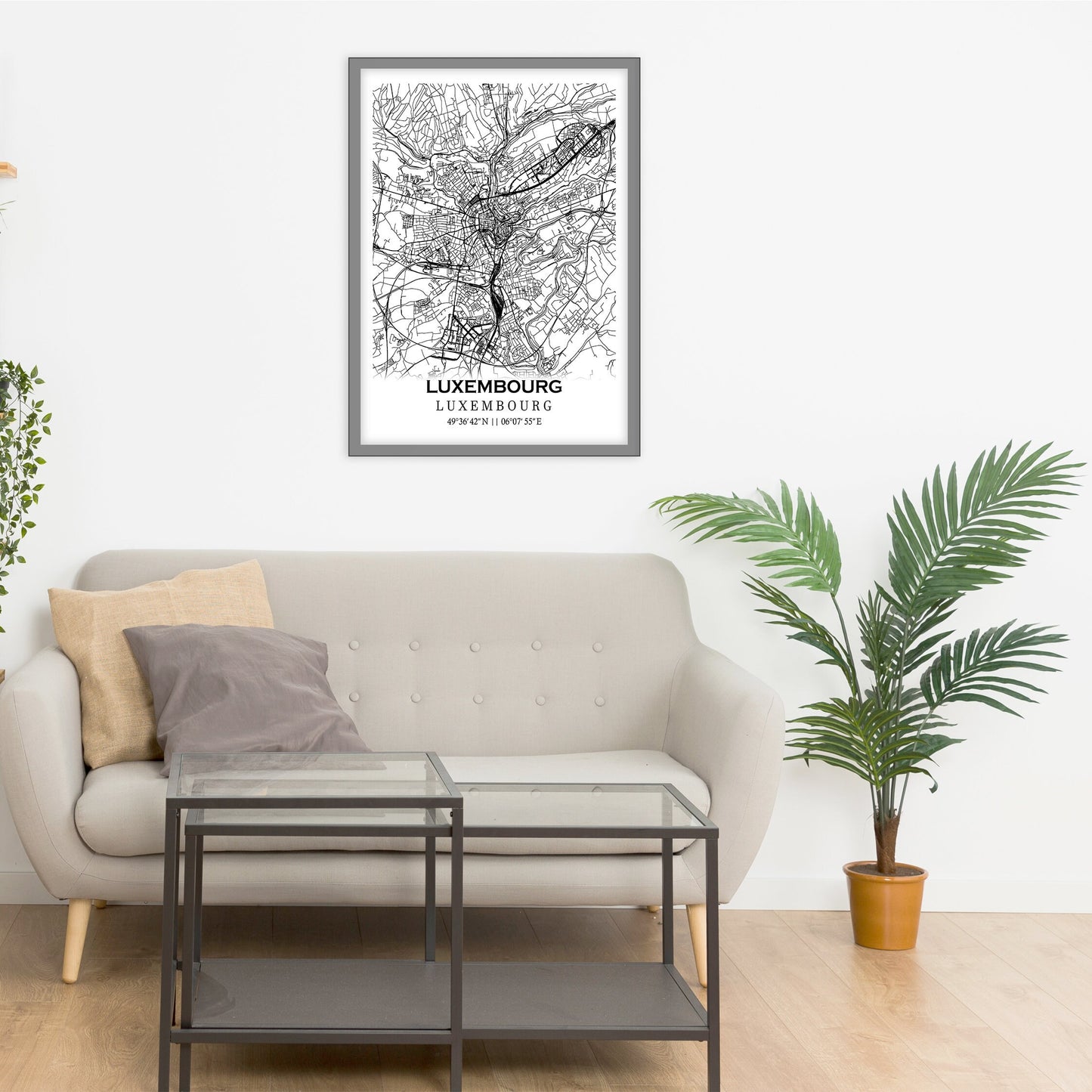 City map of LUXEMBOURG - Home Decor - Wall decor - Office map - Travel map - Print map - Poster city map - Luxembourg map - GeoGIS Studio