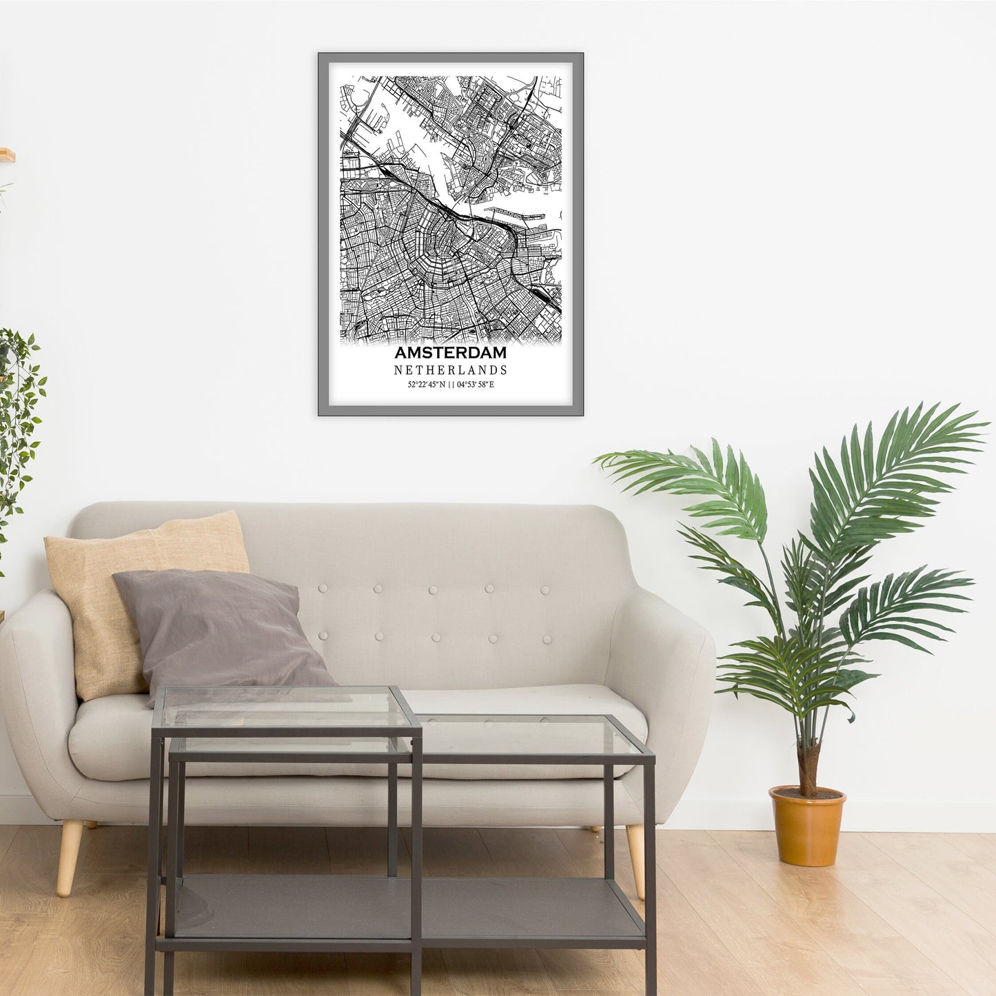 City map of AMSTERDAM - Home Decor - Wall decor - Office map - Travel map - Print map - Poster city map - Amsterdam map