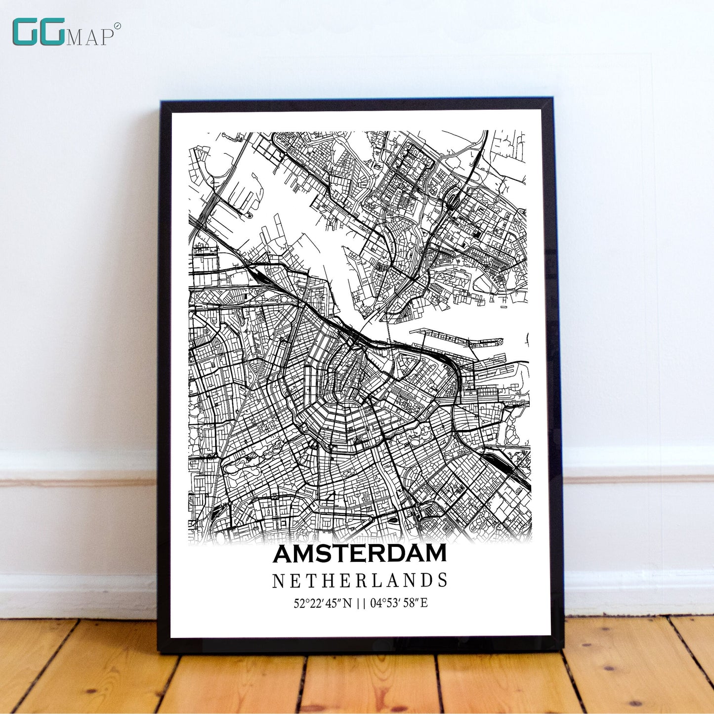 City map of AMSTERDAM - Home Decor - Wall decor - Office map - Travel map - Print map - Poster city map - Amsterdam map