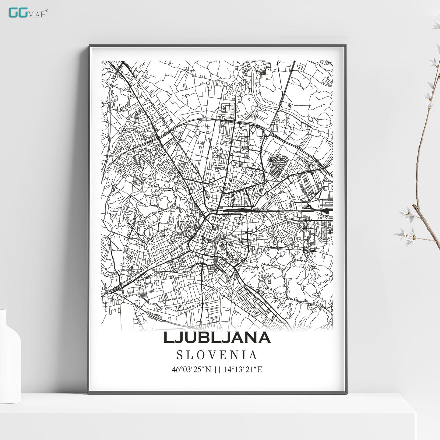 a black and white map of lublunana