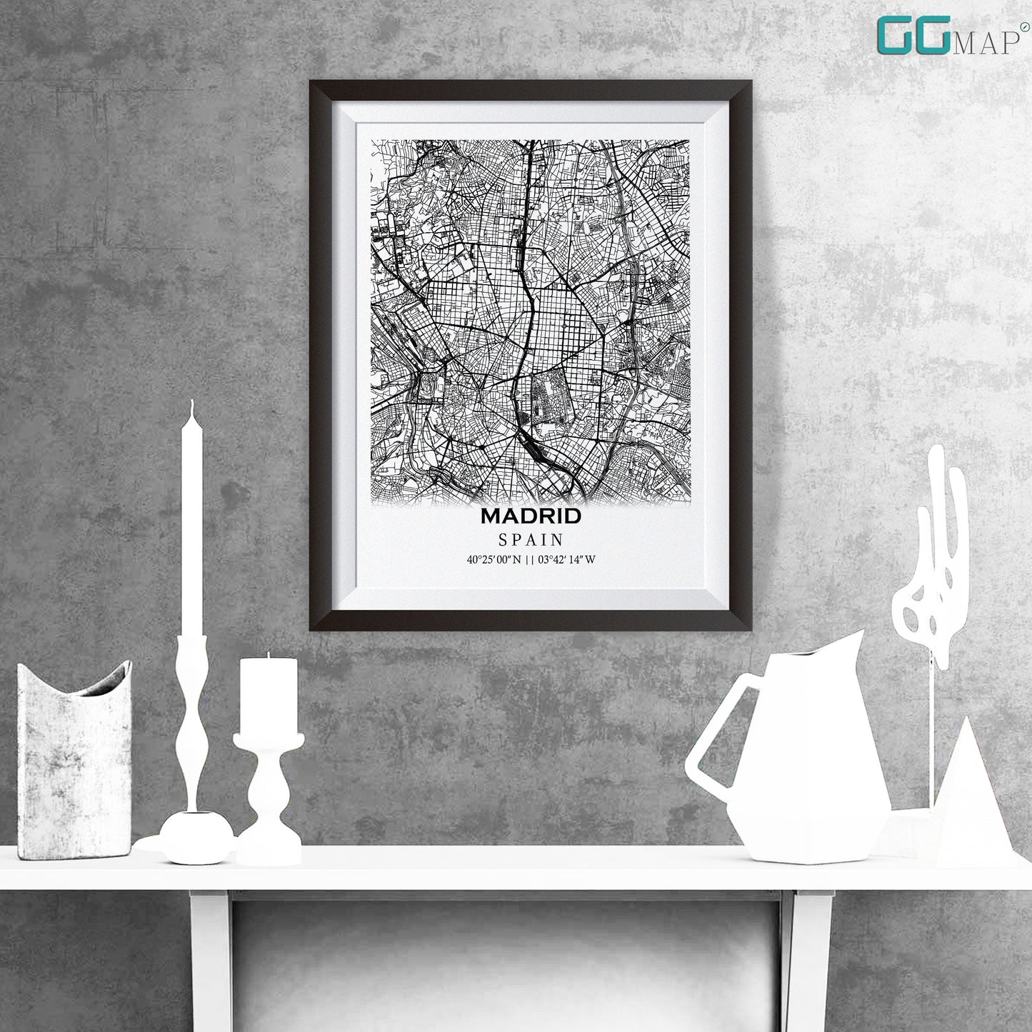 City map of MADRID - Home Decor - Wall decor - Office map - Travel map - Print map - Poster city map - Madrid map - GeoGIS Studio - Spain