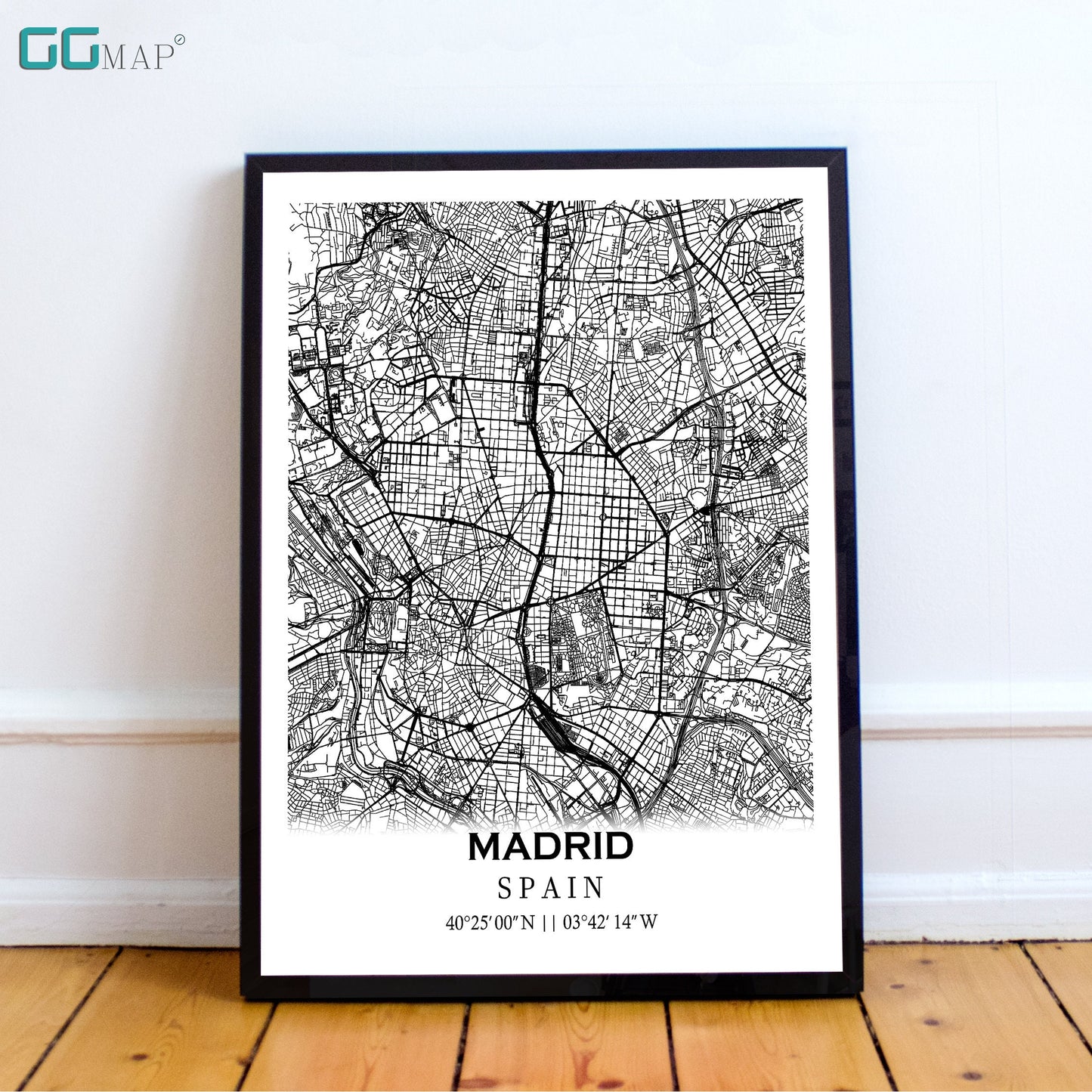 City map of MADRID - Home Decor - Wall decor - Office map - Travel map - Print map - Poster city map - Madrid map - GeoGIS Studio - Spain