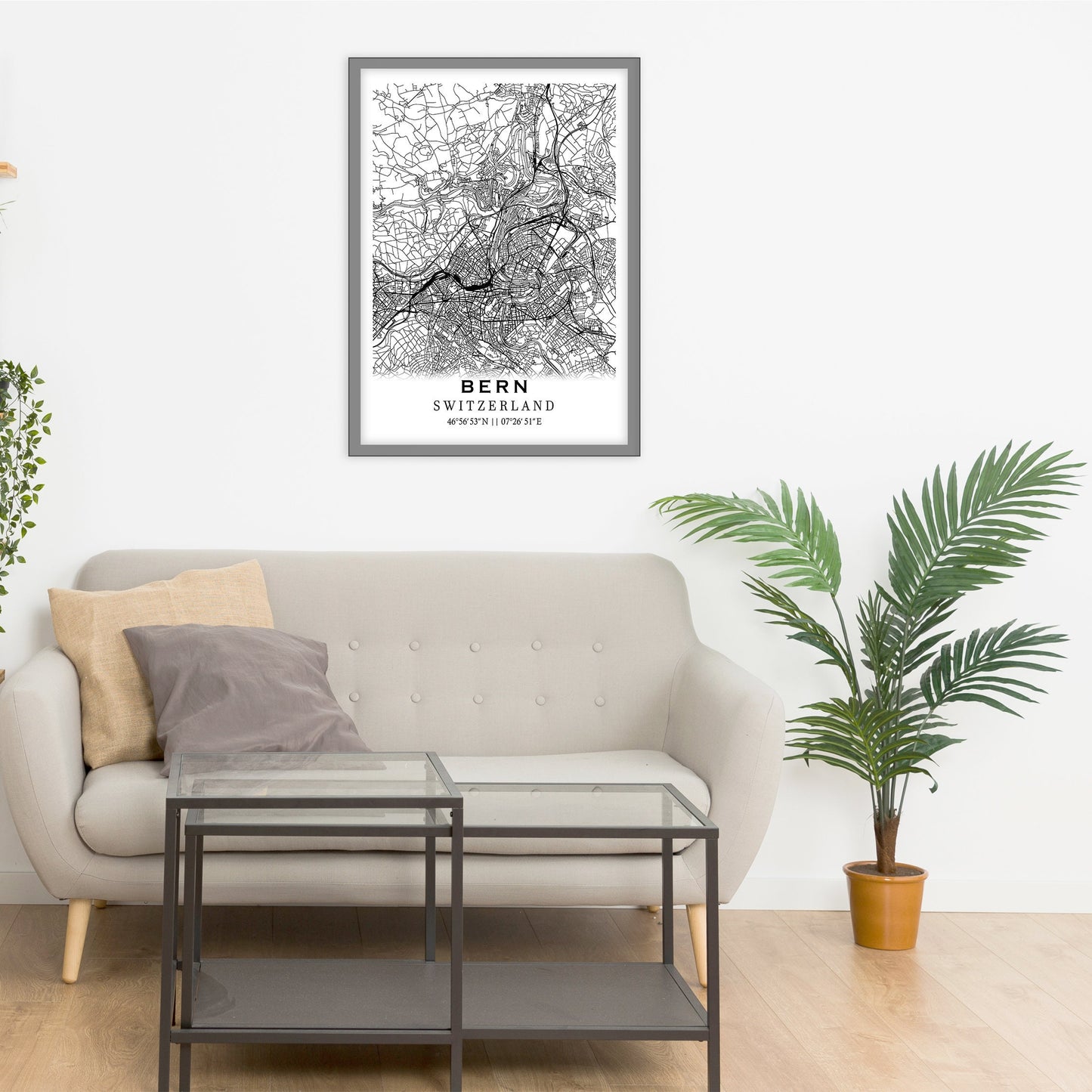 City map of BERN - Home Decor - Wall decor - Office map - Travel map - Print map - Poster city map - Bern map