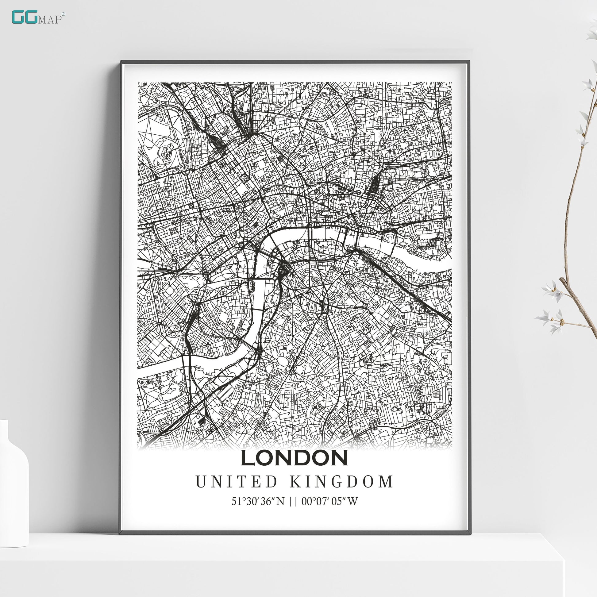 a black and white map of london, england