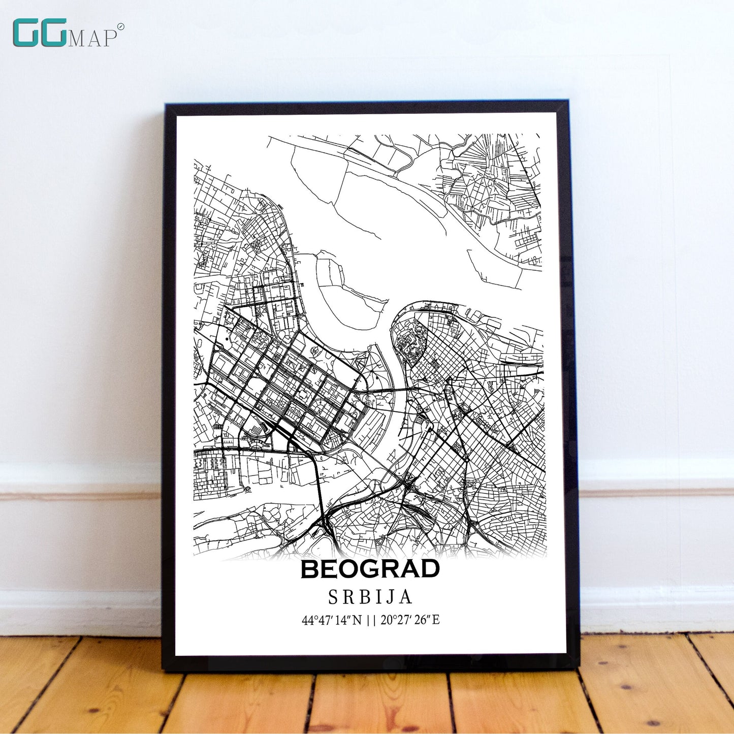 City map of BELGRADE - Home Decor - Wall decor - Office map - Travel map - Print map - Poster city map - BEOGRAD map - map art - Serbia