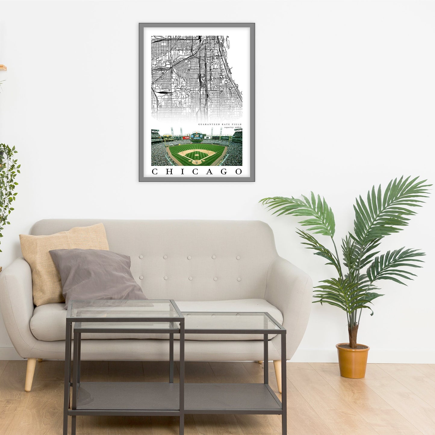 City map of CHICAGO - Guaranteed Rate Field - Home Decor Chicago - Guaranteed Rate Field wall decor - Print map - Chicago White Sox