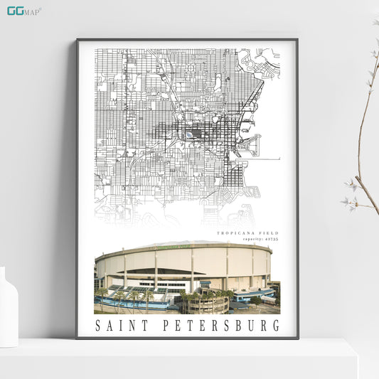 a white poster with a map of the city of saint petersburg