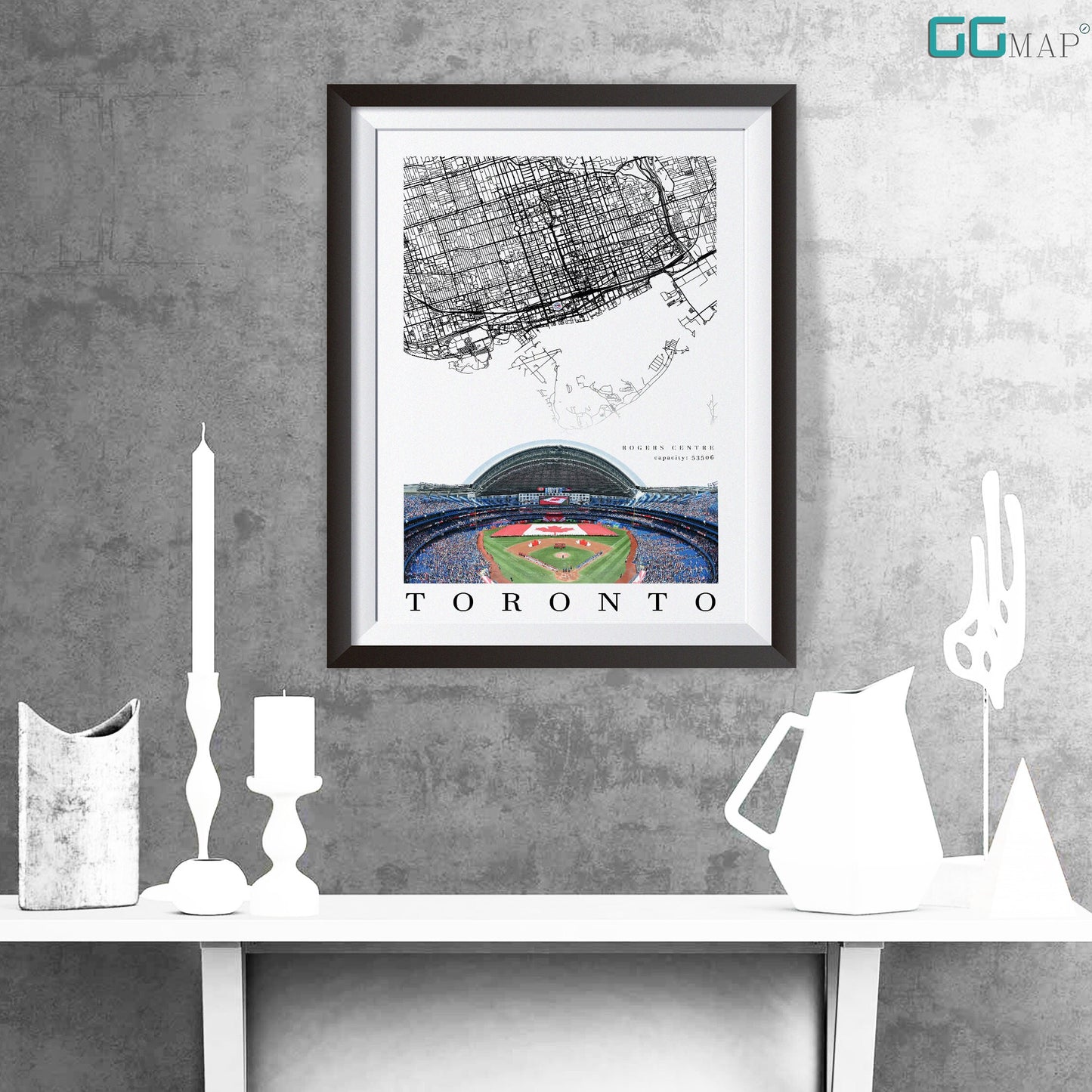 City map of TORONTO - Home Decor Toronto - Rogers Centre wall decor - Toronto poster - Print map - Toronto Blue Jays