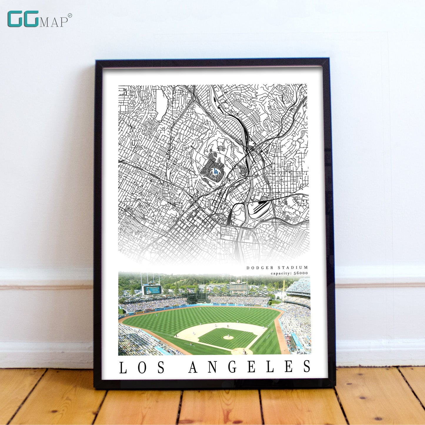 City map of LOS ANGELES - Home Decor Los Angeles - Dodger Stadium wall decor - Los Angeles poster - Los Angeles Dodgers - Print map