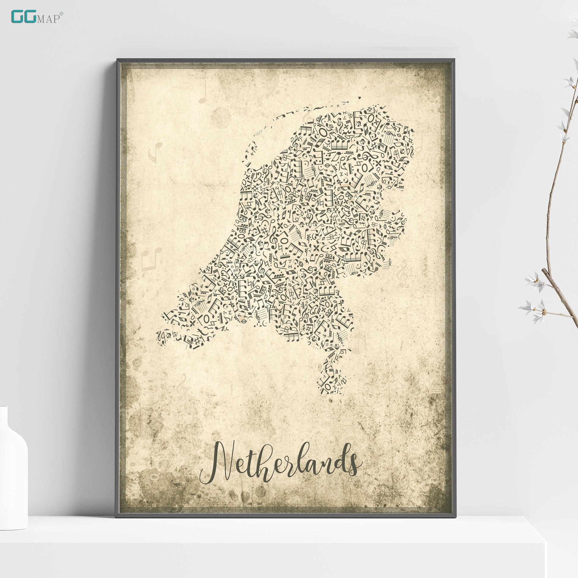 a picture of a map of the netherlands