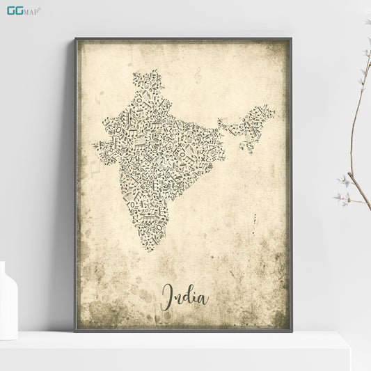 a picture of a map of india on a shelf