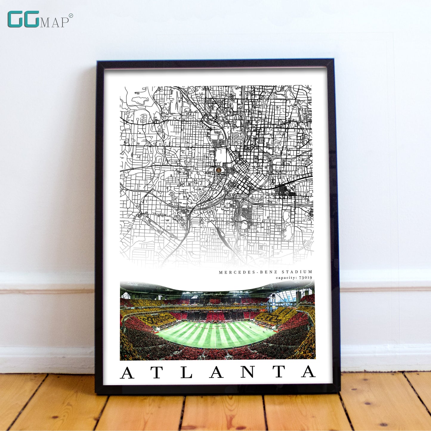 City map of ATLANTA - Home Decor Atlanta - Mercedes-Benz Stadium wall decor - Atlanta poster - Atlanta United FC - Print map