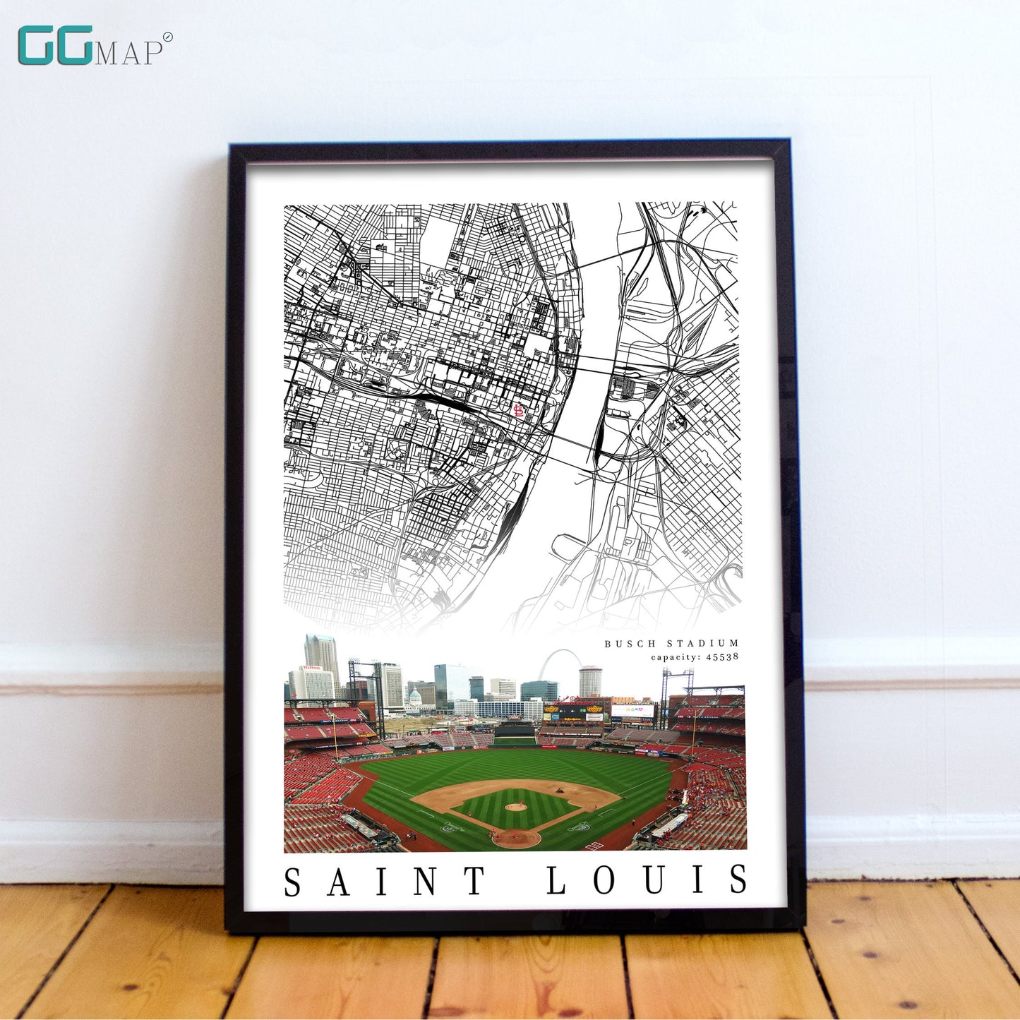 City map of SAINT LOUIS - Home Decor Saint Louis - Busch Stadium wall decor - Saint Louis poster - Saint Louis Cardinals - Print map