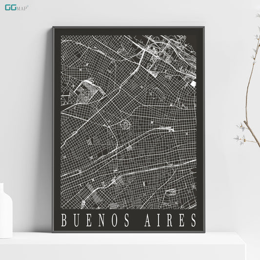 a black and white map of the city of buen osaires