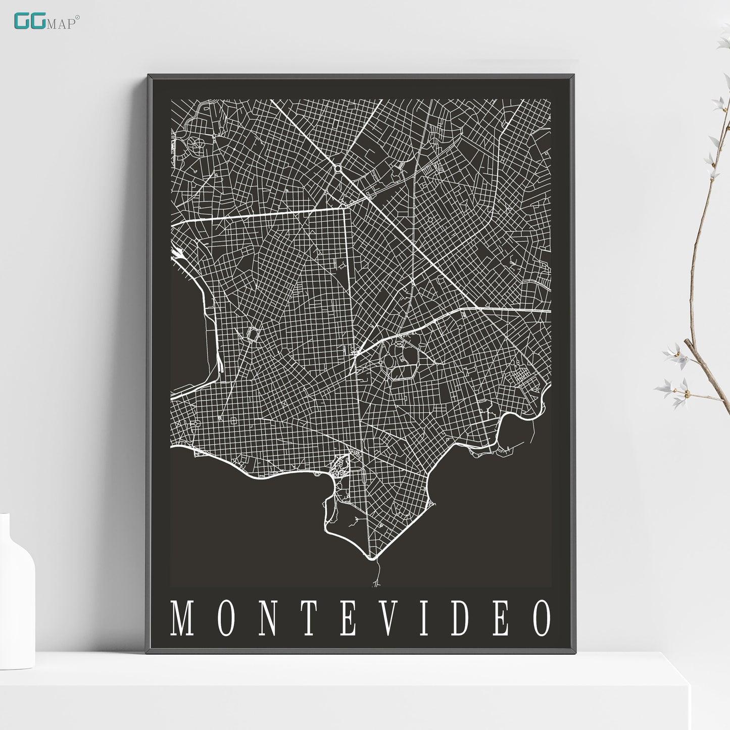 a black and white poster of a city map