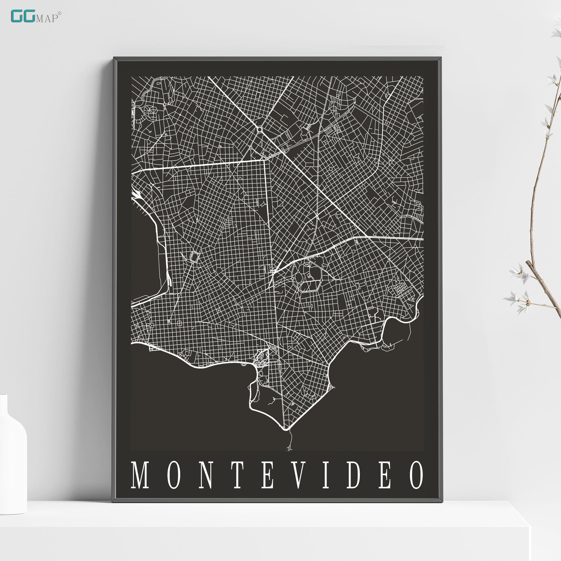 a black and white poster of a city map