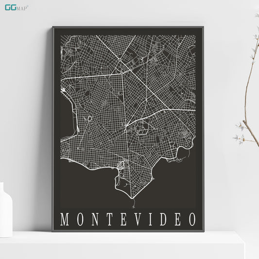 a black and white poster of a city map